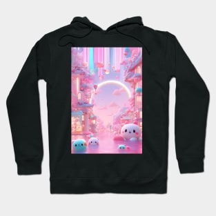 Pink Kawaii aesthetic art Hoodie